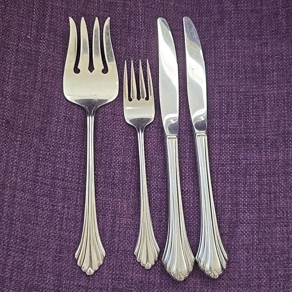 ONEIDA Stainlesss BANCROFT Fortune Flatware Serving Meat salad Fork knives